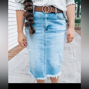 Light wash denim skirt
